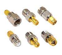 YILIANDUO 6 Type Set SMA-F Kit RF Coaxial Coax Adapter SMA/RP-SMA to F-Type Male Female Straight Gold-Plated Nickel-Plated TV Handheld Radio Coax Adapter Connector