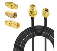YILIANDUO RP SMA Coax Cable Male to Female WiFi Antenna Extension Cable RG174 Coaxial Cable 3M + 3PCS RP-SMA RF Adapter Set for 4G LTE Router/ 5G Modem/WiFi Antenna