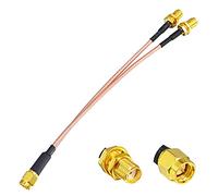 YILIANDUO SMA Splitter Extension Cable SMA Male to Dual SMA Female V-Shape Pigtail Cable 15CM for 4G LTE antenna Wireless Router Gateway Modem MiFi FPV antenna