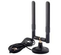 YILIANDUO WiFi Antenna Dual Band 2.4GHz 5G 5.8GHz 3dBi MIMO SMA Male Antenna with SMA Male Plug Strong Magnetic Base RG174 Coaxial Cable 3M for Router, Wireless Network Card, USB Adapter, PC