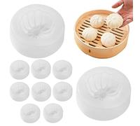 Yililay 10 Packs Chinese Bun Maker Handmade Baozi Maker,Steamed Stuffed Bun Mold Tools for Home Kitchen Restaurant