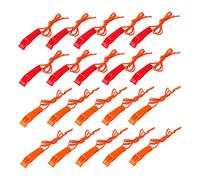 Yililay 40 Emergency Safety Whistles Plastic Whistle Set with Lanyard, Red and Orange