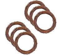 Yililay 6 Pcs 9.84 Inch Grapevine Wreath Round DIY Rattan Wreath Frame for Halloween Christmas Harvest Thanksgiving Fall Door Making