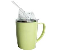 Yililay Adult Sippy Cup 350ml Spill Proof Adult Sippy Cup with Straw, 3-in-1 Stainless Steel Dysphagia Cups with Handle for Elderly Disabled Patient Maternity Kids