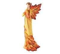Yililay Fall Angel Figurine Autumn Maple Leaf Angel Sculpture Resin Praying Standing Figurine Garden Sculpture