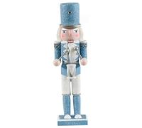 Yililay Nutcracker Christmas Decor 12 Inch Wooden Nutcracker Soldier Are Drumming White and Blue Traditional Cute Christmas Nutcracker Figures for Xmas Decorations Table Ornament Gift Style1