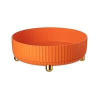 Yililay Rotating Seasoning Rack Spice Holder Organiser Turntable Round Spice Bottles Shelf Kitchen Tray Orange