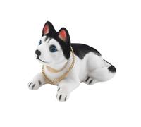 Yililay Siberian Husky Nodding Dog Car Ornament Bobblehead Shakes Head Cute Dog Doll for Car Interior Dashboard Decoration