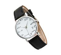 Yililay Simple Watch,Quartz Watch Ladies Math Formula Wrist Watch Leather Strap Men Fashion Clock Black White
