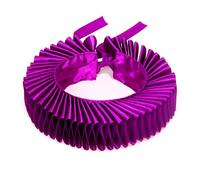 Yilingjc Adjustable Elizabethan Purple Ruffled Faux Collar Necklace Clown Choker with Cuffs Set for Women Steampunk Neck Ruff