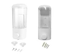 Yilingjc Wall Mount Soap Dispenser,500ml Commercial Manual Liquid Dispenser for Soap, Shampoo, Hand Sanitizer,Self-Adhesive Shampoo Container Hand for Bathroom, Kitchen, Hotel, Restaurant