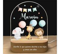 YiLingYiJiu Personalised Baby Night Lights,Night Light for Kids with Name,Customised Night Light Gifts for Girl,Boy,Newborn,Christening,Birthday-Children's Decorative Personalised Gift (Familia_4)