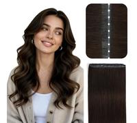 YILITE Butterfly Weft human hair extensions Dark Brown Butterfly Weft Hair Extensions 16 inch OVO Genius with Micro Hole Hand-Tied Invisible straight weaves #2 40g/pack