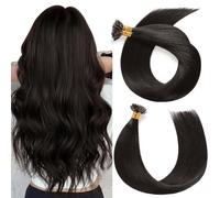 YILITE U Tip Hair Extensions Real Human Hair 14 inch 50 Strands 40g Pre Bonded Silky Straight Human Hair Extensions Keratin Nail U Tip Hair Extensions (14 Inch #1B Off Black)