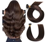 YILITE U Tip Hair Extensions Real Human Hair 18 inch 50 Strands 50g Pre Bonded Silky Straight Human Hair Extensions Keratin Nail U Tip Hair Extensions（18 Inch #2 Darkest Brown）