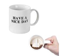 YILIUJIU Have a Nice Day Coffee Mug with 3D Finger on the bottom Funny Coffee Mug for Men and Women Novelty Coffee Mug for Birthday Christmas and Halloween