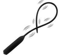 YILIUJIUJIU Silicone Urethral Plug Vibrating Urethral Sounds Penis Stretcher Dilator Male for Men Urethral Masturbation Black (35CM)