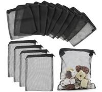 YiliYa Aquarium Filter Bags, 20 Pieces with Zipper, Fish Tank Mesh Filter Bags, High Flow, Fine Mesh Mesh, Reusable Bags for Activated Carbon, Organic Balls (Black)