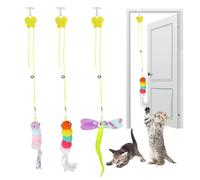 YiliYa Cat Toy Hanging Door Frame, Pack of 3 Self-Employment Interactive Cat Toy, Hanging Plush Toy for Cats, Cat Toy with Elastic Cat Toys (2 m)
