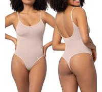 YILKOO Sleeveless Adjustable Women's Bodysuit, Thong Shapewear Bodysuit, Bodysuit Tummy Control for Women(skin colour,Small)