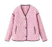 YILKOO Women's Cropped Floral Print Jacket Lightweight Long Sleeve Quilted Jacket Vintage Cardigan for Party Vacation Shopping(style 9,L)