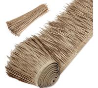 Yilloog Palm Thatch Roll Palm Thatch Runner Roll Mexican Style Straw Roof Panels Tiki Hut Palapa Straw Roofs Duck Blind Grass for Tiki Bar Hut Garden Patio(20 M/ 65.6 ft,Gray Brown)