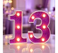 Yilnlg 13 Light Up Numbers 6.3inch 13th Birthday Marquee Number Lights Sign