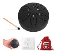 YILNUNFU Outdoor Rain Drum, 3 Inch 6 Tones Rain Drum Tongue Drum with Beaters Mini Rain Drum Instrument Steel Tongue Drum for Meditation Yoga Sound Healing