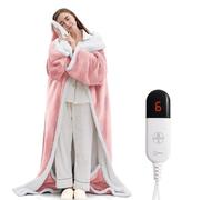 YILOTE Electric Blanket Wearable Throw - Robe With Sleeves and Foot Pockets - 7-Level Heating Auto-Off Blanket for Adults