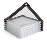 YILUFACAI Clear Tarpaulin with Eyelets, Waterproof, 2.5x3.5m | 90% transparent: keeps rain out while your patio, greenhouse and garden furniture stay bright, visible and open.