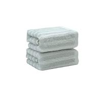 YiLUOMO Hand Towels Grey Striped Pattern 100% Cotton Super Soft Highly Absorbent Bathroom Hand Towel Set for Everyday Use, Home, Gym, Pool, Camping 13 X 29 Inch , 2 Pieces