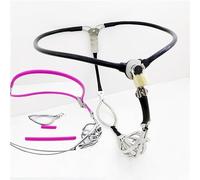 YILUQIFLY Male Invisible Chastity Belt Cage Stainless Steel Sexy Underwear Adjustable Device Hollow Bondage Sex Toy with Hole BDSM (Black 60-90cm)