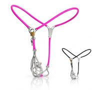 YILUQIFLY Male Invisible Chastity Belt Cage Stainless Steel Sexy Underwear Adjustable Device Hollow Bondage Sex Toy with Hole BDSM (Pink 90-110cm)