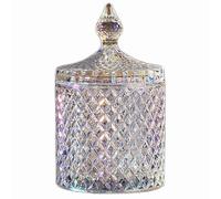 YILUSHENGHUA Colorful Crystal Glass Jar With Lid Candy Cookie Jars Jewelry Box Buffet Jar Biscuit Containers Food Storage Jar Decorative jar
