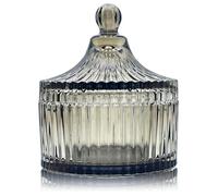 YILUSHENGHUA Colorful Glass Jar With Lid Candy Candle Jars Jewelry Box Buffet Biscuit Containers Bath Salt Holder Antique Bathroom Decor(Tawny)