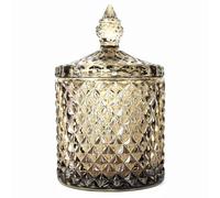 YILUSHENGHUA Colorful Glass Jar With Lid,Candy Cookie Jars,Jewelry Box,Buffet Jar Biscuit Containers Food Storage,Decorative Jar(Tawny)