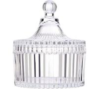 YILUSHENGHUA Colorful Glass Jar With Lid,Multi-Purpose Storage Container for Candy,Cookies,Candle,Jewelry Box | Empty Bathroom Vanity Office Organizer,Home Decor(Clear)