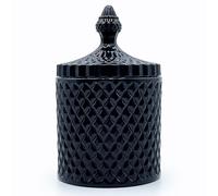 YILUSHENGHUA Colorful Glass Jar With Lid,Mystery Jewelry Jar,Large Halloween Candy Dish,Trinket Dish,Candy Cookie Jars,Buffet Biscuit Containers Food Storage(Black)