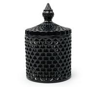 YILUSHENGHUA Colorful Glass with Lid, Candy-Cookie Jars, Jewelry Box, Buffet, Biscuit Container, Food Storage, Decorative Glass (Black)