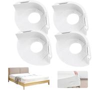 YILUXIANGYANG Bed Sheet Corner Fasteners, Anti-Slip Bed Sheets Holders, Fitted Sheet Clips with Lock Strips for Mattress Protectors, Blankets, Bedding - No More Loose Sheets (White, 4 Pcs)