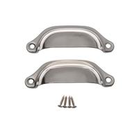 YILWPV 2PCS Antique Brass Shell Pull Handles Retro Iron Wardrobe Door Handle Sets(Silver)