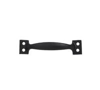 YILWPV 2pcs Iron Furniture Pull with Bow-Shaped Black Silver Barn Door Knob Drawers Handle Sets(Black-5 inch)