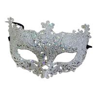 YILWPV 6PCS Cosplay Mask Masquerade Face Sexy Prom Party Props Costume Nightclub Queen Eye For Masquerade(Silver)
