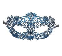 YILWPV 8PCS Women Sexy Hollow Lace Masquerade Bronzing Face Mask Princess Party Cosplay Prom Props Costume For Masquerade(Blue)