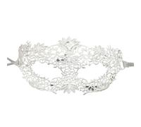 YILWPV 8PCS Women Sexy Hollow Lace Masquerade Bronzing Face Mask Princess Party Cosplay Prom Props Costume For Masquerade(White)