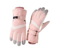 YILWPV Climbing Riding Outdoor Sport Skiing Glove Paired Winter Velvet Thick Insulation Waterproof Windproof Rainproof Snow Resistant For Climbing(Pink and white hook,M)