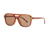 YILWPV Double Bridge Sun Glasses Oversize Women Classic Oval Pilot Sunglasses for Driving(Color9)