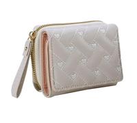 YILWPV Wallets for Women Leather Tri-fold Small Wallet Cute Card Holder Multi-Card Slot Coin Purses for Women(White)