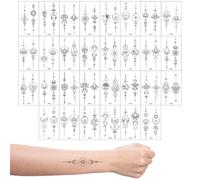 YILZAR Temporary Tattoo Set for Adults and Children, Adhesive Tattoos, Waterproof Fake Tattoos for Sticking, Minimalist Tattoo Stickers for Arm, Neck & Body, 5.7 x 9.7 cm, 30 Sheets