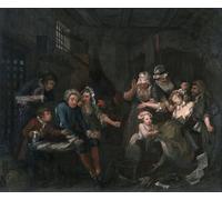 YIMACBJXX Famous Colorful Art Print Art Painting a Rake's Progress Vii the Rake in Prison by William Hogarth Abstract Picture Canvas for Home Decor 60x90cm